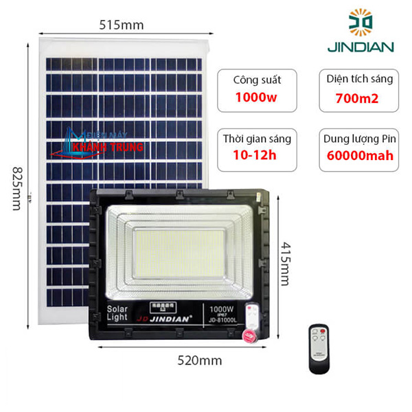 Đèn pha năng lượng mặt trời JD-81000L (1000W)
