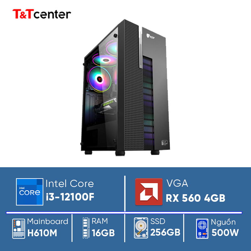 PC GAMING Core i3 12100F | 16GB 256GB RX 560 4GB
