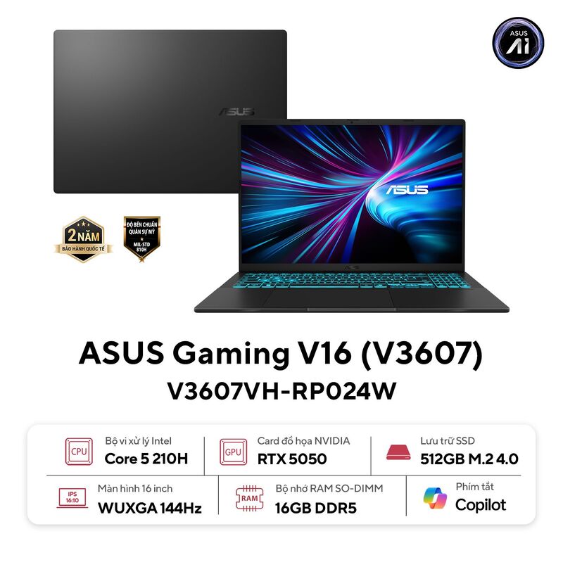 ASUS Gaming V16 (V3607VH-RP024W) | Core 5-210H 16GB 512GB RTX 5050 16'' WUXGA (New)