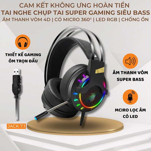 Tai Nghe Chụp Tai Chuyên Game Máy Tính K3 Super Gaming